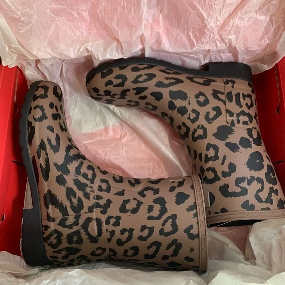Hunter | Original Refined Short Leopard Rainboots